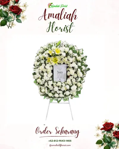 Krans Bunga Duka Cita kayu tangi